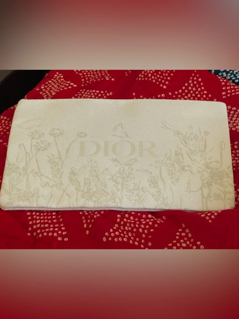 Dior Cream Embossed Floral Envelope Trousseau Bag - Picture 9 of 10
